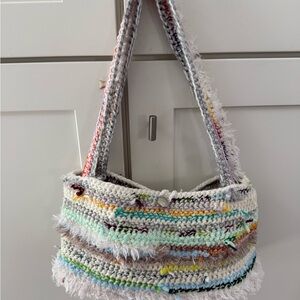 Multicolor Crochet Shoulder Scrappy Purse
